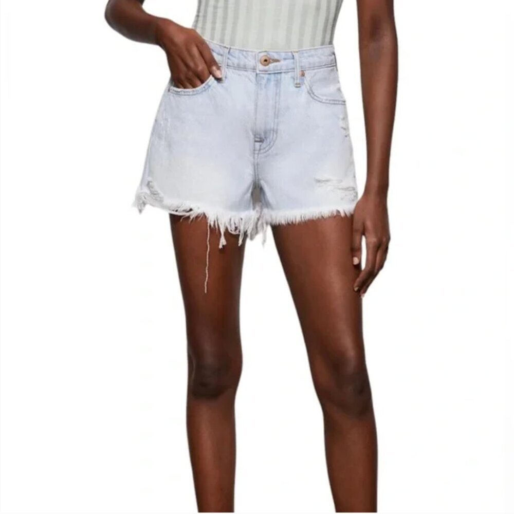 Jonathan Simkhai Standard Leo High-Rise Vintage Cutoff Denim Shorts Size 29